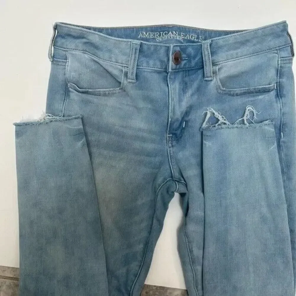AMERICAN EAGLE SUPER SUPER Stretch x4 Jegging Jeans size 8‎ Long